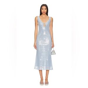 Bardot Isha Sequin Keyhole Cocktail Midi Dress